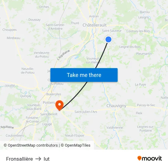 Fronsallière to Iut map