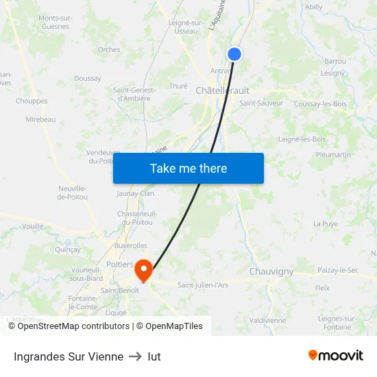 Ingrandes Sur Vienne to Iut map