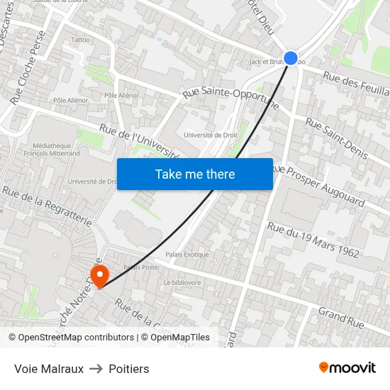 Voie Malraux to Poitiers map
