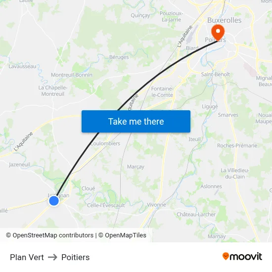 Plan Vert to Poitiers map