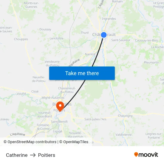 Catherine to Poitiers map