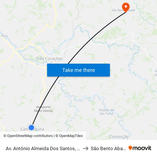 Av. Antônio Almeida Dos Santos, 469 to São Bento Abade map