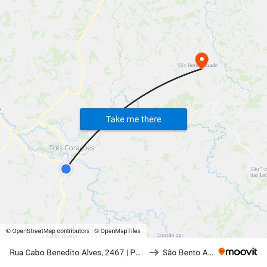 Rua Cabo Benedito Alves, 2467 | Posto Xamã to São Bento Abade map