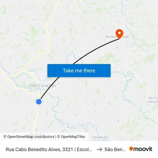 Rua Cabo Benedito Alves, 3321 | Escola Municipal Dona Maria Laura to São Bento Abade map
