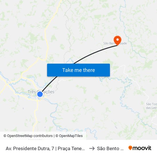 Av. Presidente Dutra, 7 | Praça Tenente Palestino to São Bento Abade map