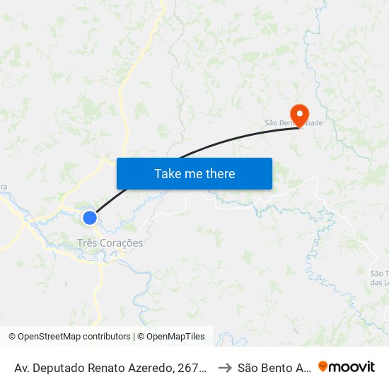 Av. Deputado Renato Azeredo, 2673 | Vila Rica to São Bento Abade map