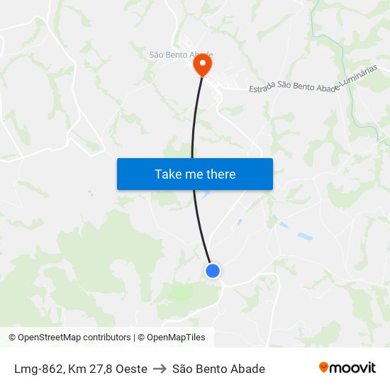 Lmg-862, Km 27,8 Oeste to São Bento Abade map