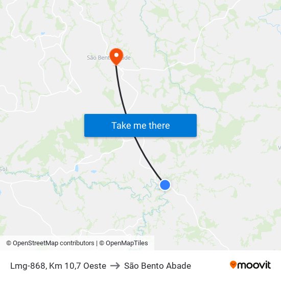 Lmg-868, Km 10,7 Oeste to São Bento Abade map