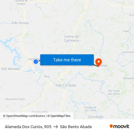 Alameda Dos Curiós, 905 to São Bento Abade map