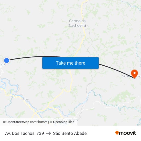 Av. Dos Tachos, 739 to São Bento Abade map
