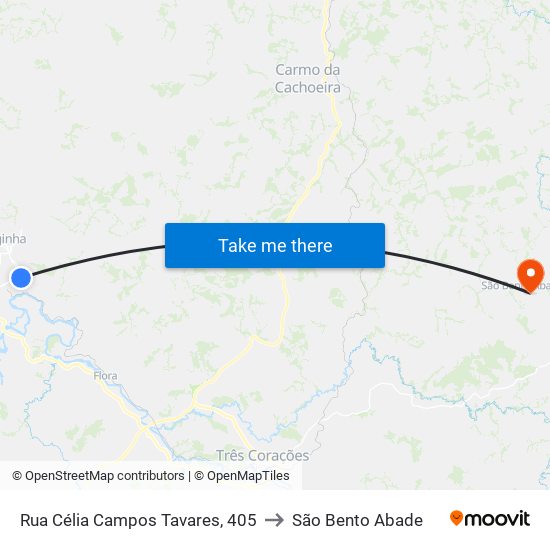 Rua Célia Campos Tavares, 405 to São Bento Abade map