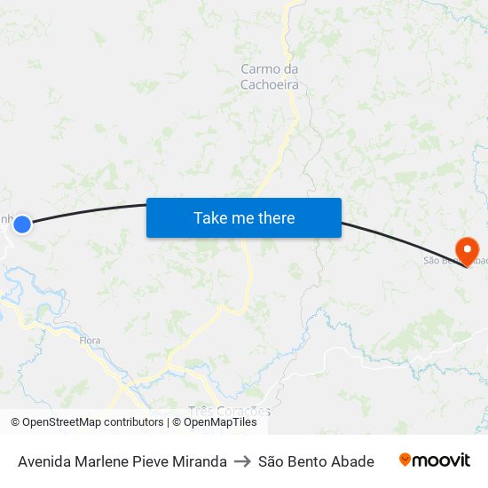 Avenida Marlene Pieve Miranda to São Bento Abade map