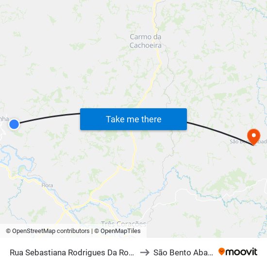 Rua Sebastiana Rodrigues Da Rocha to São Bento Abade map