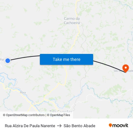 Rua Alzira De Paula Narente to São Bento Abade map