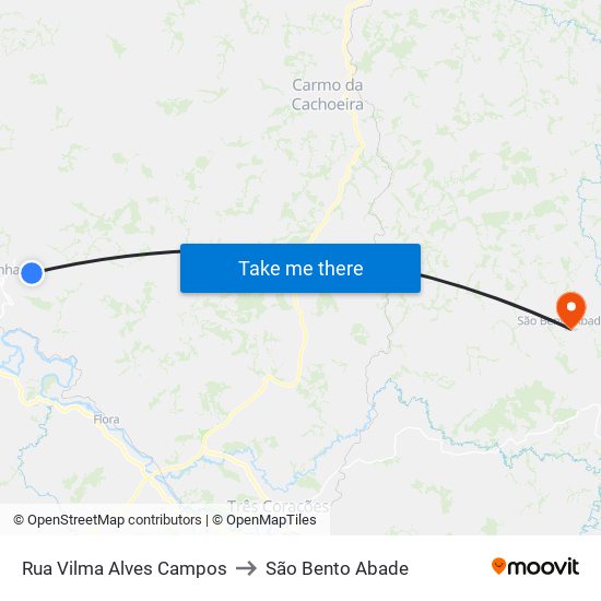 Rua Vilma Alves Campos to São Bento Abade map