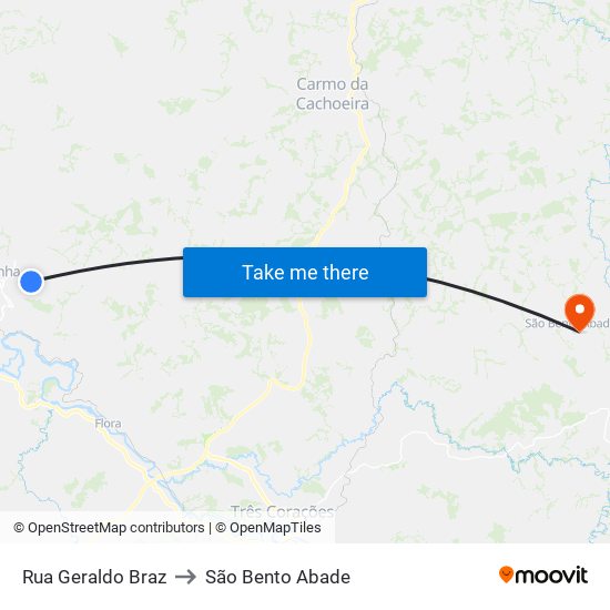 Rua Geraldo Braz to São Bento Abade map