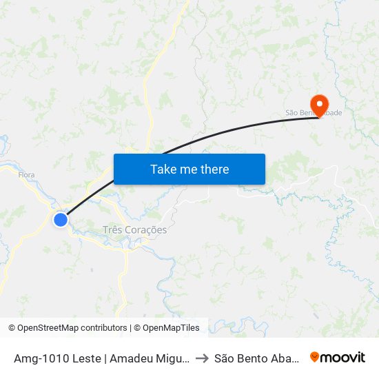 Amg-1010 Leste | Amadeu Miguel to São Bento Abade map