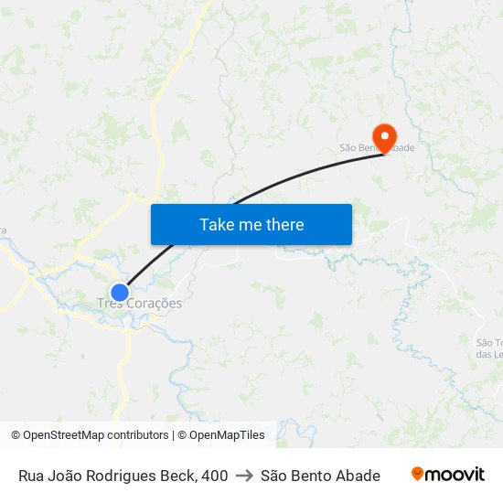 Rua João Rodrigues Beck, 400 to São Bento Abade map