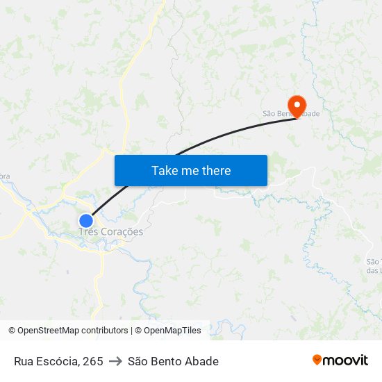 Rua Escócia, 265 to São Bento Abade map