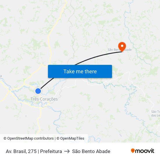 Av. Brasil, 275 | Prefeitura to São Bento Abade map