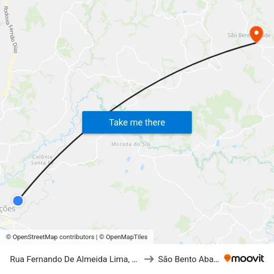Rua Fernando De Almeida Lima, 420 to São Bento Abade map