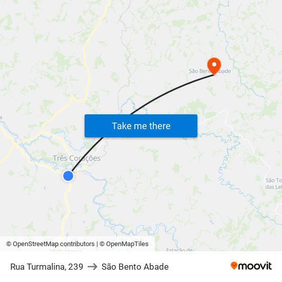 Rua Turmalina, 239 to São Bento Abade map