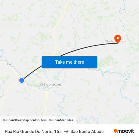 Rua Rio Grande Do Norte, 165 to São Bento Abade map