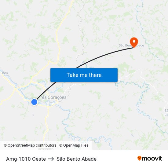 Amg-1010 Oeste to São Bento Abade map