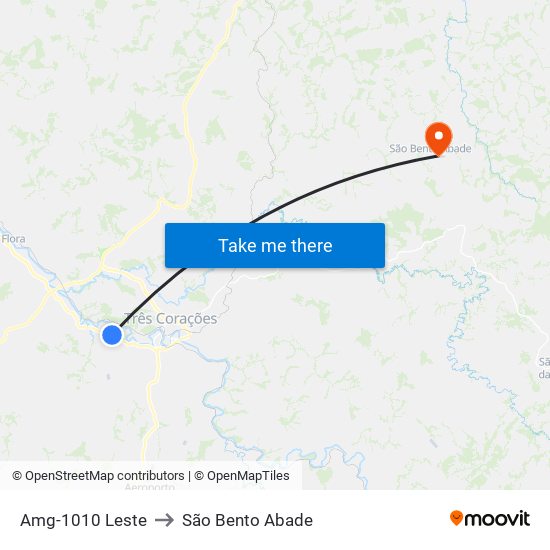 Amg-1010 Leste to São Bento Abade map