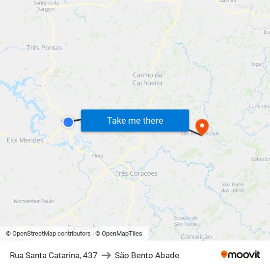 Rua Santa Catarina, 437 to São Bento Abade map