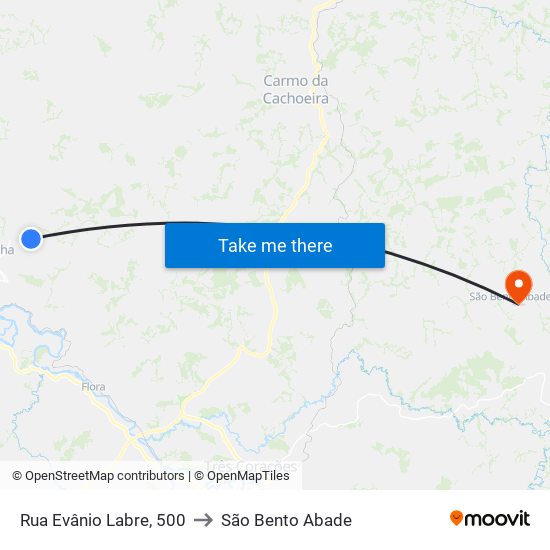 Rua Evânio Labre, 500 to São Bento Abade map