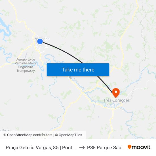 Praça Getúlio Vargas, 85 | Ponto Central to PSF Parque São José map