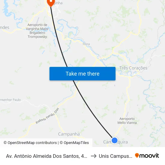 Av. Antônio Almeida Dos Santos, 469 to Unis Campus 1 map