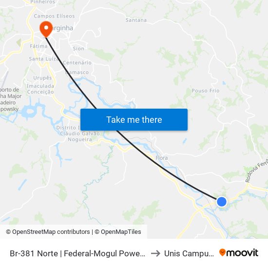 Br-381 Norte | Federal-Mogul Powertrain to Unis Campus 1 map