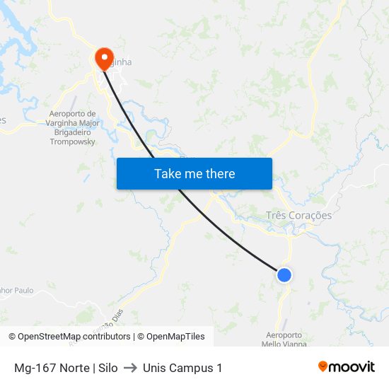 Mg-167 Norte | Silo to Unis Campus 1 map