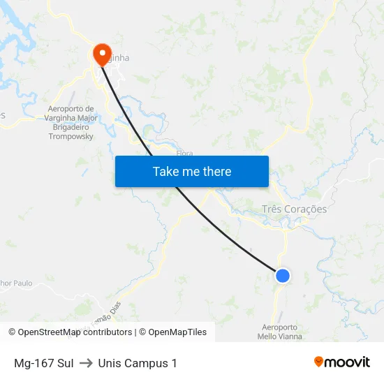 Mg-167 Sul to Unis Campus 1 map