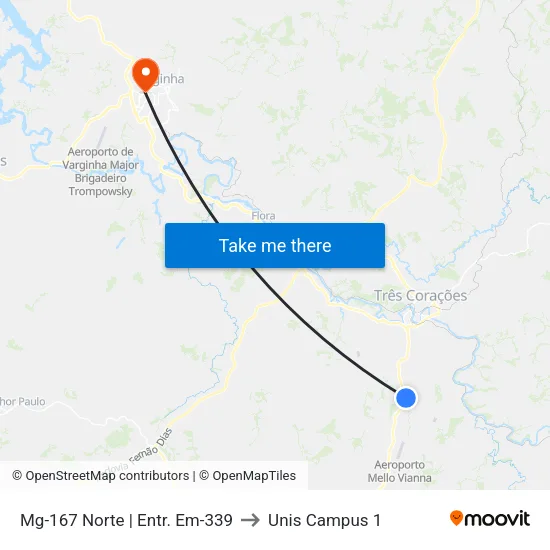 Mg-167 Norte | Entr. Em-339 to Unis Campus 1 map