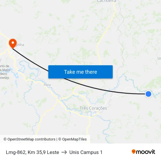 Lmg-862, Km 35,9 Leste to Unis Campus 1 map