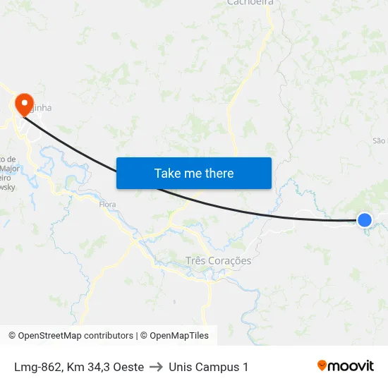 Lmg-862, Km 34,3 Oeste to Unis Campus 1 map
