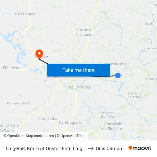 Lmg-868, Km 16,4 Oeste | Entr. Lmg-862 to Unis Campus 1 map