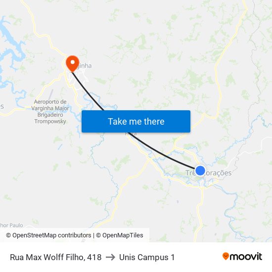 Rua Max Wolff Filho, 418 to Unis Campus 1 map