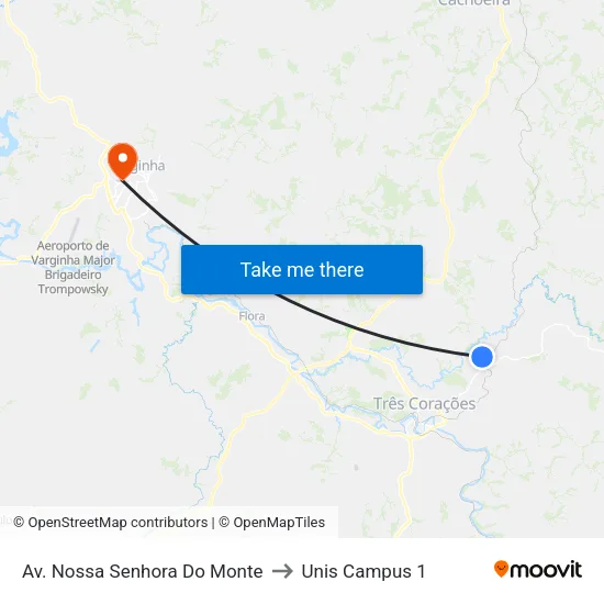 Av. Nossa Senhora Do Monte to Unis Campus 1 map