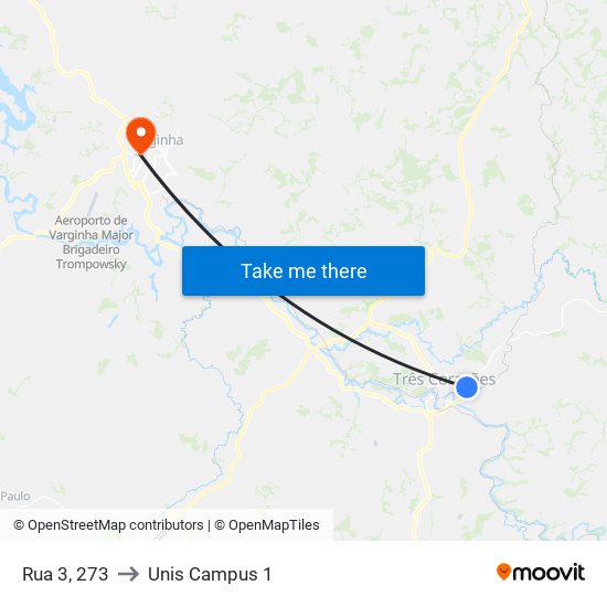 Rua 3, 273 to Unis Campus 1 map