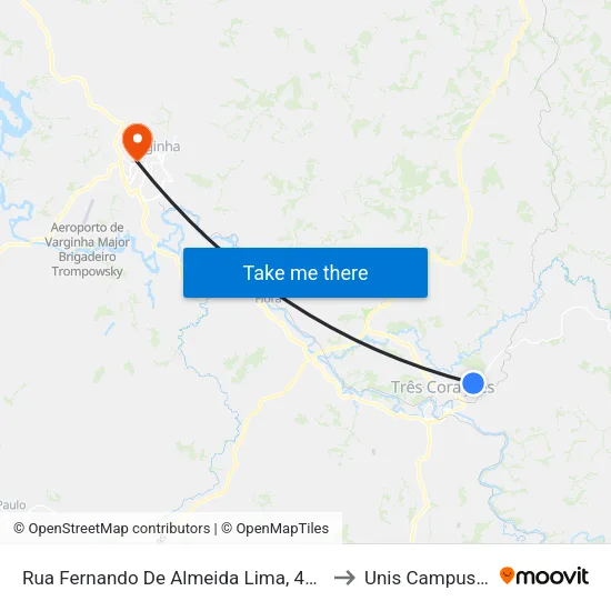 Rua Fernando De Almeida Lima, 420 to Unis Campus 1 map