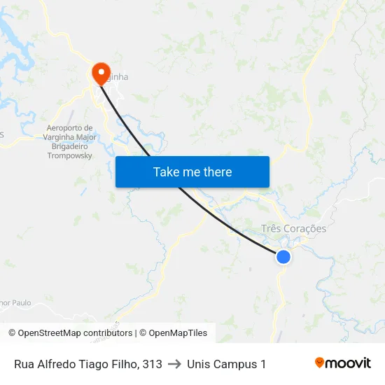Rua Alfredo Tiago Filho, 313 to Unis Campus 1 map
