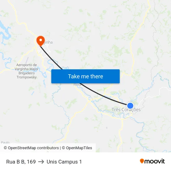 Rua B B, 169 to Unis Campus 1 map