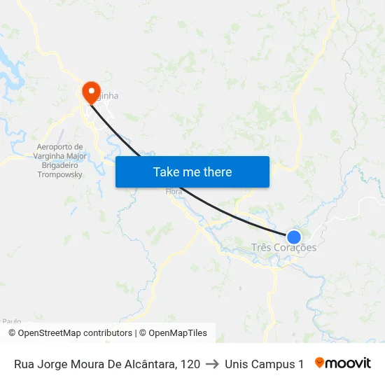 Rua Jorge Moura De Alcântara, 120 to Unis Campus 1 map