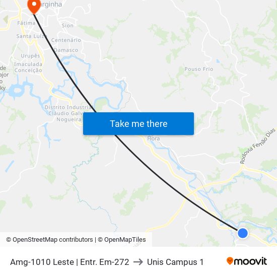 Amg-1010 Leste | Entr. Em-272 to Unis Campus 1 map