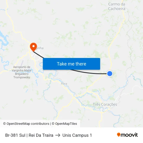 Br-381 Sul | Rei Da Traíra to Unis Campus 1 map