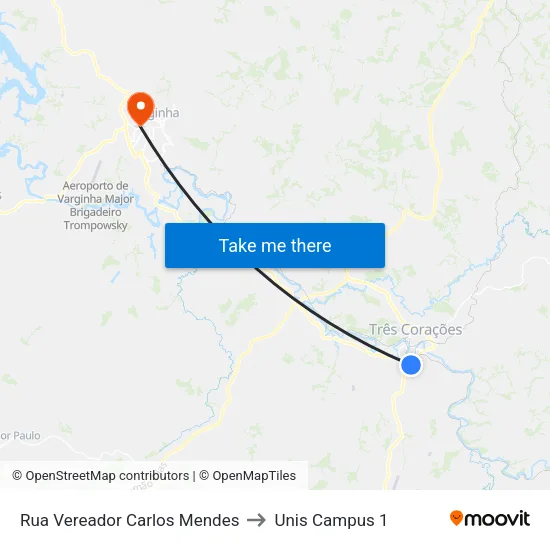 Rua Vereador Carlos Mendes | Ponto Final Alto Da Colina to Unis Campus 1 map
